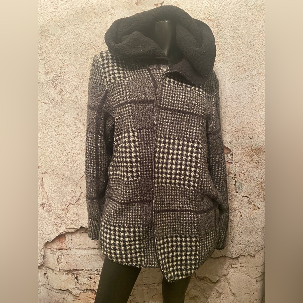 Soft Plaid Teddy Jacket
